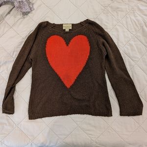Wildfox oversized heart sweater size small